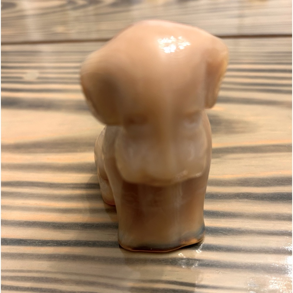 Vintage Degenhart slag glass fawn dog marked D in the heart 3”